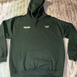 Dark Green Hooded Sweatshirt with Logo
